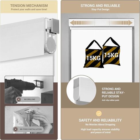 Boolegon No Drill No tools Zebra Shades, Filtering zebra blinds, Dual Layer Cordless Zebra Blinds, Privacy Protection window blinds, Light control window shades, Easy to install , Grey, 34.5"W x 64"H in Kuwait