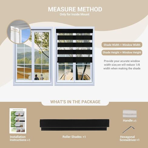 Boolegon No Drill No tools Zebra Shades, Filtering zebra blinds, Dual Layer Cordless Zebra Blinds, Privacy Protection window blinds, Light control window shades, Easy to install , Grey, 34.5"W x 64"H in Kuwait