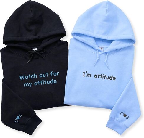 COUPLEHOODIES مطرزة خصيصًا مع اقتباسات - مطابقة لهدية له ولها في عيد الحب أو الذكرى السنوية in Saudi Arabia