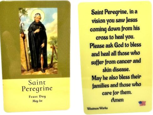 Westmon Works St Peregrine Medal Pack Italian Metal Medallions with Laminated American Made Holy Prayer Cards, Set of 5 in Saudi Arabia