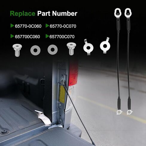 Tailgate Cable Strap with Bolt Fit for Toyota Tundra 2007-2021 Tail Gate Support Cable Straps Replaces # 65770-0C060 65770-0C070 Rear Tailgate Driver and Passenger Side in Saudi Arabia