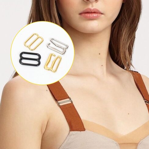 420PCS 8mm/12mm 7 Colors Bra Strap Hooks Kit, 9 Shape Swimsuit Bra Strap Slide Rings Replacement Bathing Suit Clips Clasp Adjustment Slider for Back Slip Dress Swimsuit Tops Lingerie in Saudi Arabia
