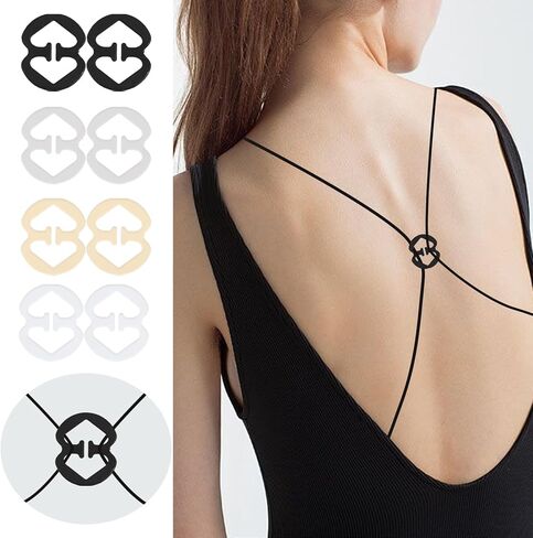 4Pairs Clear Bra Straps and Bra Strap Clips, Clear Strap Bras for Women, Non-Slip Invisible Bras Straps for Daily Dressing Wedding Banquets Yoga Fitness﻿ ﻿ in Saudi Arabia