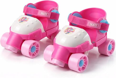 Grow-with-Me Easy Training Adjustable Inline Rollerskates - Quad-Style 4 Wheel Roller Skates for Kids, Toddler, and Children in Kuwait