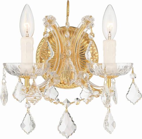 ماريا تيريزا 2 شمعدان ذهبي كريستالي إيطالي شفاف in Kuwait