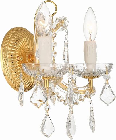 ماريا تيريزا 2 شمعدان ذهبي كريستالي إيطالي شفاف in Kuwait