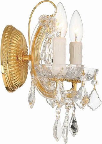 ماريا تيريزا 2 شمعدان ذهبي كريستالي إيطالي شفاف in Kuwait