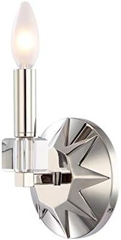 Crystorama Carson 1 شمعدان من النيكل المصقول الخفيف in Kuwait