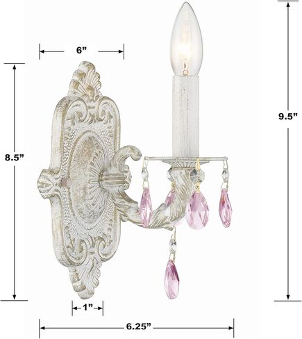 باريس ماركت 1 شمعدان أبيض عتيق من الكريستال الوردي الفاتح in Kuwait