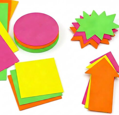 24 ورقة لوحة ملصقات نيون مقاس 11 × 14 بوصة، لوحة ملصقات فلورسنت ورقية ملونة زاهية لمشروع الحرف المدرسية، عرض رسومي للرسم (11 × 14 بوصة) in Kuwait