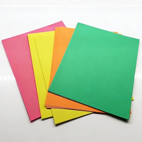 24 ورقة لوحة ملصقات نيون مقاس 11 × 14 بوصة، لوحة ملصقات فلورسنت ورقية ملونة زاهية لمشروع الحرف المدرسية، عرض رسومي للرسم (11 × 14 بوصة) in Kuwait