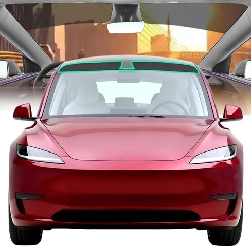 شريط شمسي للزجاج الأمامي من AUTOTEK لطراز Tesla 3 2024-2026، طبقتان من شريط الزجاج الأمامي مانع للحرارة وحماية من الأشعة فوق البنفسجية، طبقة تظليل نافذة مضادة للوهج مسبقًا، ملحقات السيارة DIY in Kuwait