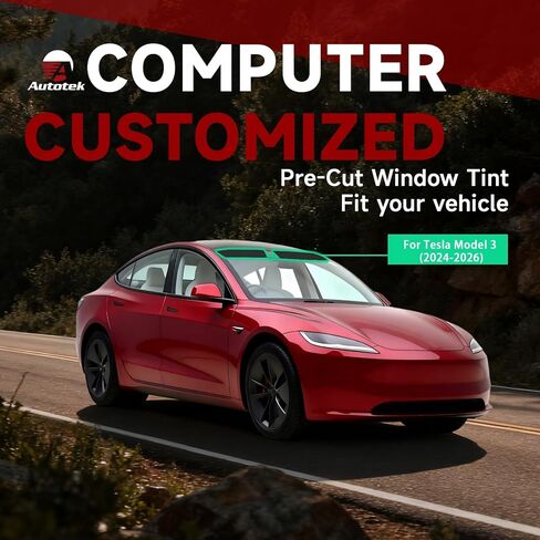 شريط شمسي للزجاج الأمامي من AUTOTEK لطراز Tesla 3 2024-2026، طبقتان من شريط الزجاج الأمامي مانع للحرارة وحماية من الأشعة فوق البنفسجية، طبقة تظليل نافذة مضادة للوهج مسبقًا، ملحقات السيارة DIY in Kuwait