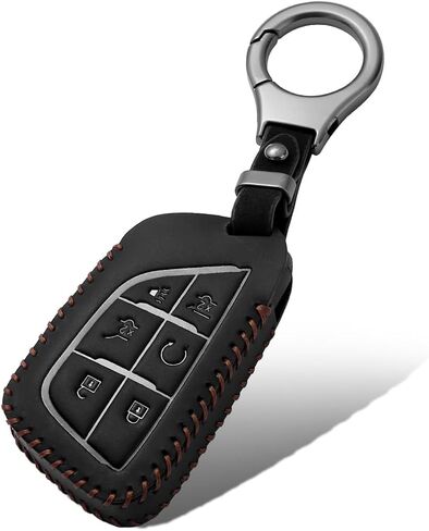 متوافق مع غطاء مفتاح كاديلاك فوب، حافظة جلدية لمفتاح السيارة مع سلسلة مفاتيح 2020-2025 CT5 CT6 XTS XT4 XT5 XT6 ATS Escalade in Kuwait