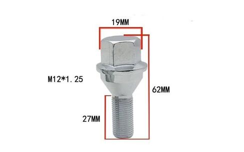 5pcs Wheel Lug Bolts M12x1.25 19mm Hex Length 28mm # 611-005 Replacement for 2014-2022 Jeep Cherokee, 18-23 Jeep Compass, 13-16 Dodge Dart, 15-17 Chrysler 200 in Saudi Arabia