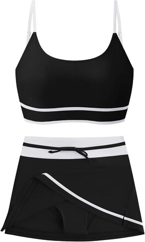 ملابس سباحة للفتيات طقم بيكيني مكون من قطعتين مع ملابس سباحة للشاطئ مبطنة عالية الخصر للفتيات من سن 11 إلى 15 سنة in Kuwait