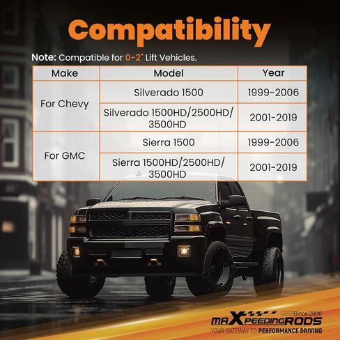 وصلات طرفية لقضيب Sway 0-2 بوصة من maxpeedingrods لـ 1999-2019 Chevy/GMC 2500HD/3500HD/1500HD/1500 Silverado/Sierra in Kuwait