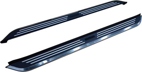 Black Horse Pinnacle Running Boards Black & Silver Compatible with 2021-2024 Nissan Rogue-PIN170 in Saudi Arabia