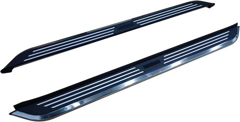 Black Horse Pinnacle Running Boards Black & Silver Compatible with 2021-2024 Nissan Rogue-PIN170 in Saudi Arabia