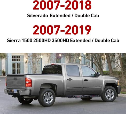 قضبان جانبية للركض تناسب 2007-2018 Siiverado 1500/ Sierra 1500 ممتدة/كابينة مزدوجة و2007-2019 Siiverado 2500/3500/ Sierra 2500/3500 ممتدة/كابينة مزدوجة in Kuwait