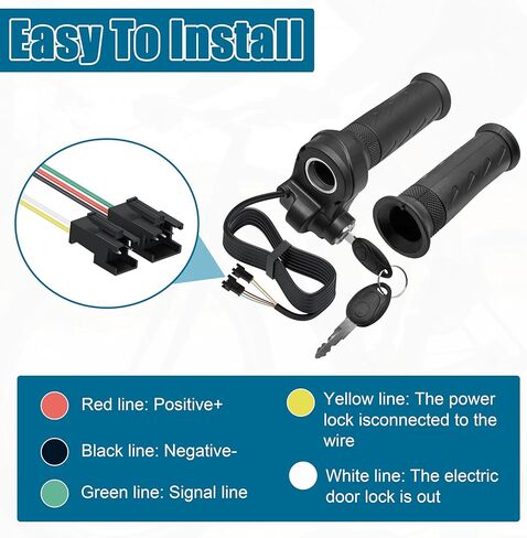 قبضة خانق ملتوية كاملة مع مفتاحين، متوافقة مع Ridstar Q20، Q20، خانق الدراجة الكهربائية، تحكم سلس في التسارع in Kuwait