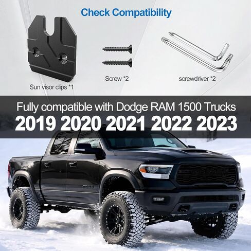 طقم إصلاح واقي الشمس، عبوة واحدة، متوافقة مع ذاكرة الوصول العشوائي 1500 2019-2023، هيكل من سبائك الألومنيوم الفاخر، طقم إصلاح مشبك واقي الشمس للسيارات، متوافق مع ملحقات دودج رام 1500 in Kuwait