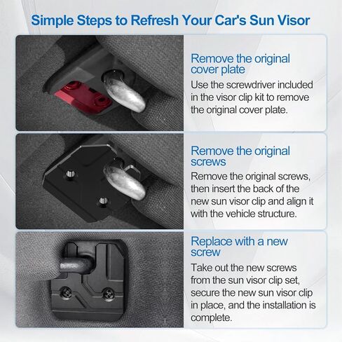 طقم إصلاح واقي الشمس، عبوة واحدة، متوافقة مع ذاكرة الوصول العشوائي 1500 2019-2023، هيكل من سبائك الألومنيوم الفاخر، طقم إصلاح مشبك واقي الشمس للسيارات، متوافق مع ملحقات دودج رام 1500 in Kuwait