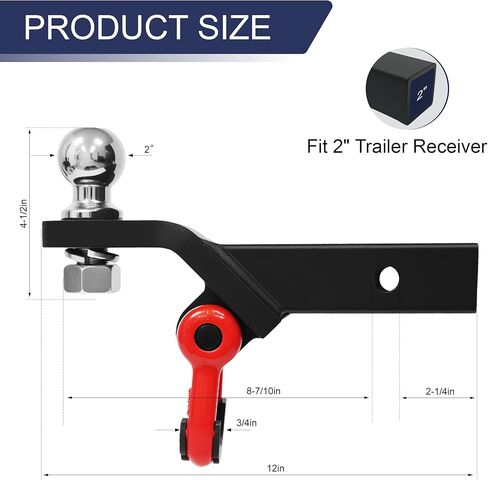 يتميز حامل كرة وصلة المقطورة بحلقة على شكل حرف D متوافقة مع جهاز استقبال وصلة وصل 2 بوصة، وصلة ربط كروية 2 بوصة ومجموعة وصلة ربط حمراء مقاس 3/4 بوصة مناسبة لشاحنات الالتقاط وسيارات الدفع الرباعي وسيارات السيدان والمركبات الأخرى (مع قفل) in Kuwait