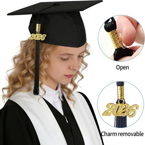 Graduation Cap, White Stole & Graduation Card Set - Adjustable Cap with 2026 Tassel for High School & Bachelor in Saudi Arabia