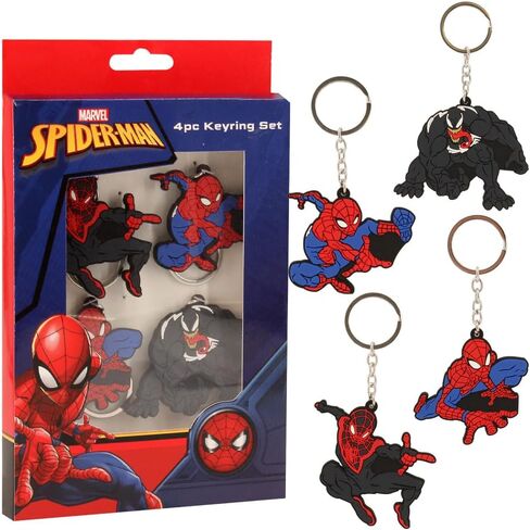 Marvel Spiderman Keychain Set - 4 Pack Keyring Bag Charm Superhero Character Gifts for Boys and Girls Backpack Accessories in Saudi Arabia
