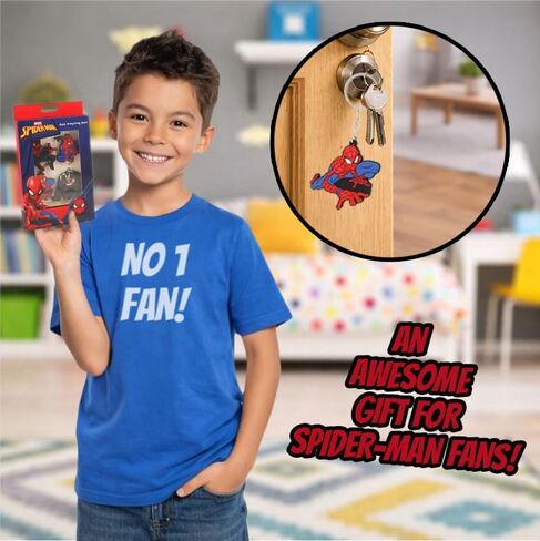 Marvel Spiderman Keychain Set - 4 Pack Keyring Bag Charm Superhero Character Gifts for Boys and Girls Backpack Accessories in Saudi Arabia
