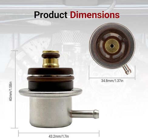 Fuel Injection Pressure Regulator Replacement for Volkswagen Golf 1993-2006 Eurovan 1992-2003 Beetle 1998-2005 Jetta 1993-2005 Cabrio 1995-2002 Compatible with Audi TT, Replaces 0280160557 in Kuwait