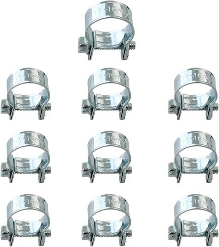 10Pcs 6-8mm Mini Fuel Injection Hose Clamps, Zinc Plated Stainless Steel Fuel Line Pipe Clips for Automotive, Gas and Diesel Lines in Saudi Arabia