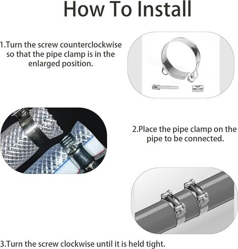 10Pcs 6-8mm Mini Fuel Injection Hose Clamps, Zinc Plated Stainless Steel Fuel Line Pipe Clips for Automotive, Gas and Diesel Lines in Saudi Arabia