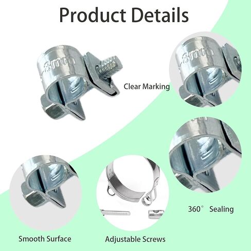 10Pcs 6-8mm Mini Fuel Injection Hose Clamps, Zinc Plated Stainless Steel Fuel Line Pipe Clips for Automotive, Gas and Diesel Lines in Saudi Arabia