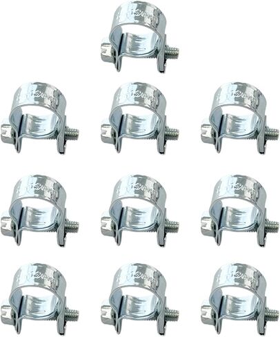 10Pcs 6-8mm Mini Fuel Injection Hose Clamps, Zinc Plated Stainless Steel Fuel Line Pipe Clips for Automotive, Gas and Diesel Lines in Saudi Arabia