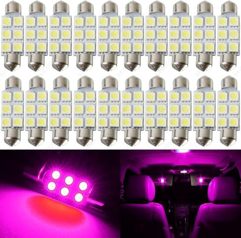 39MM 6-SMD 5050 اكليل قبة خريطة الداخلية LED مصابيح كهربائية مصباح ل C5W DE3425 6411 6423 (10 قطع) (أزرق) in Kuwait