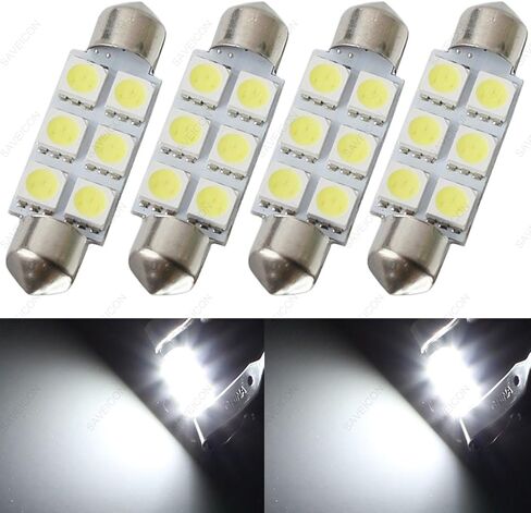 39MM 6-SMD 5050 اكليل قبة خريطة الداخلية LED مصابيح كهربائية مصباح ل C5W DE3425 6411 6423 (10 قطع) (أزرق) in Kuwait