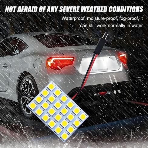 5-Pack 5050 24SMD LED Panel Dome Light, 12V Vehicle Reading Plate Lamp with T10 Adapter BA9S Festoon Adapter, Automotive Interior Roof Ceiling Wired Lamp, Universal Fit (White) in Saudi Arabia