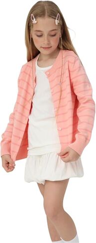 Girls Striped Cardigan Sweater 5-12 Years Girls Striped Knit Cardigan Children Long Sleeve in Saudi Arabia