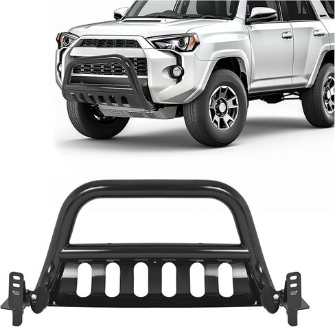شريط الثور الواقي من الصدمات متوافق مع 2010-2024 Toyota 4Runner قضيب دفع مطلي بمسحوق فولاذي أسود مع دعامة تثبيت in Kuwait