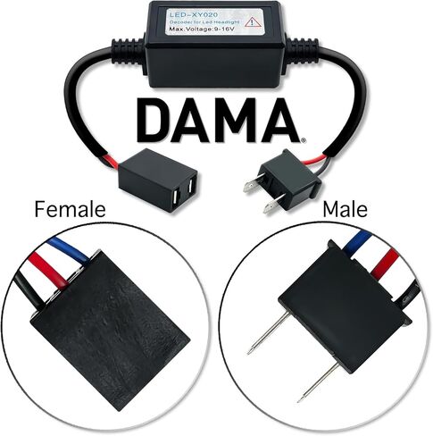 DAMA H7 LED Headlight CANbus Anti-Flicker Error Free/Error Canceller/Flickering Resistor Decoder Conversion Kit | One Pair Deal (H7) in Saudi Arabia