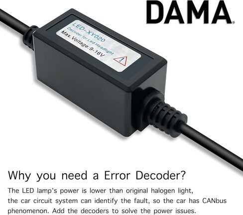 DAMA H7 LED Headlight CANbus Anti-Flicker Error Free/Error Canceller/Flickering Resistor Decoder Conversion Kit | One Pair Deal (H7) in Saudi Arabia