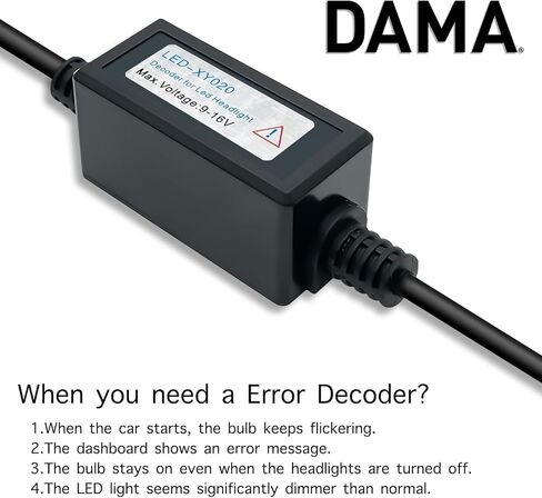 DAMA H7 LED Headlight CANbus Anti-Flicker Error Free/Error Canceller/Flickering Resistor Decoder Conversion Kit | One Pair Deal (H7) in Saudi Arabia