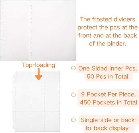 Hacaroa 2 Pack Photocard Binder 4 Rings with 50 Pages 450 Pockets, 2x3" Kpop Photo Card Holder Book A4 Binder, One Sided Card Sleeves Photo Album for Post Cards, Cards Collectors, 2 Colors in Saudi Arabia