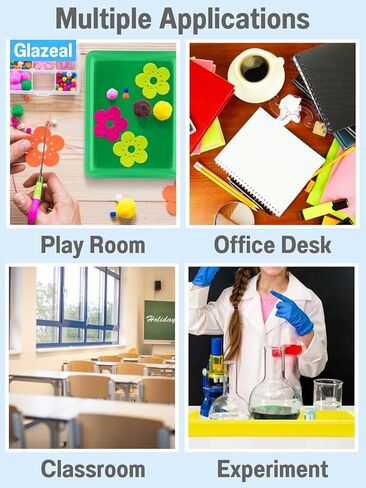 8 Pack Plastic Art Trays 10.9'' x 8.3'' x 1.2'', 8 Colors Activity Crafts Tray Serving Tray Organizer Tray for Kids School Classroom DIY Projects, Painting, Jewelry, Beads, Home Organizing Supply in Kuwait