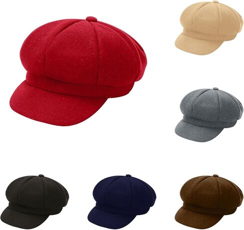 Fashion Newsboy Hats for Women Winter Warm Pageboy Cabbie Cap Beret,Women's Lightweight Cap with Elastic Back in Saudi Arabia