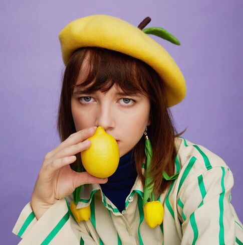 اليابان لوليتا خمر مضحك الضفدع قبعة قبعة قبعة للنساء الرسام الأخضر هدية (قبعة الليمون) in Kuwait