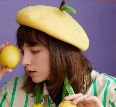 اليابان لوليتا خمر مضحك الضفدع قبعة قبعة قبعة للنساء الرسام الأخضر هدية (قبعة الليمون) in Kuwait