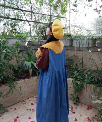 اليابان لوليتا خمر مضحك الضفدع قبعة قبعة قبعة للنساء الرسام الأخضر هدية (قبعة الليمون) in Kuwait